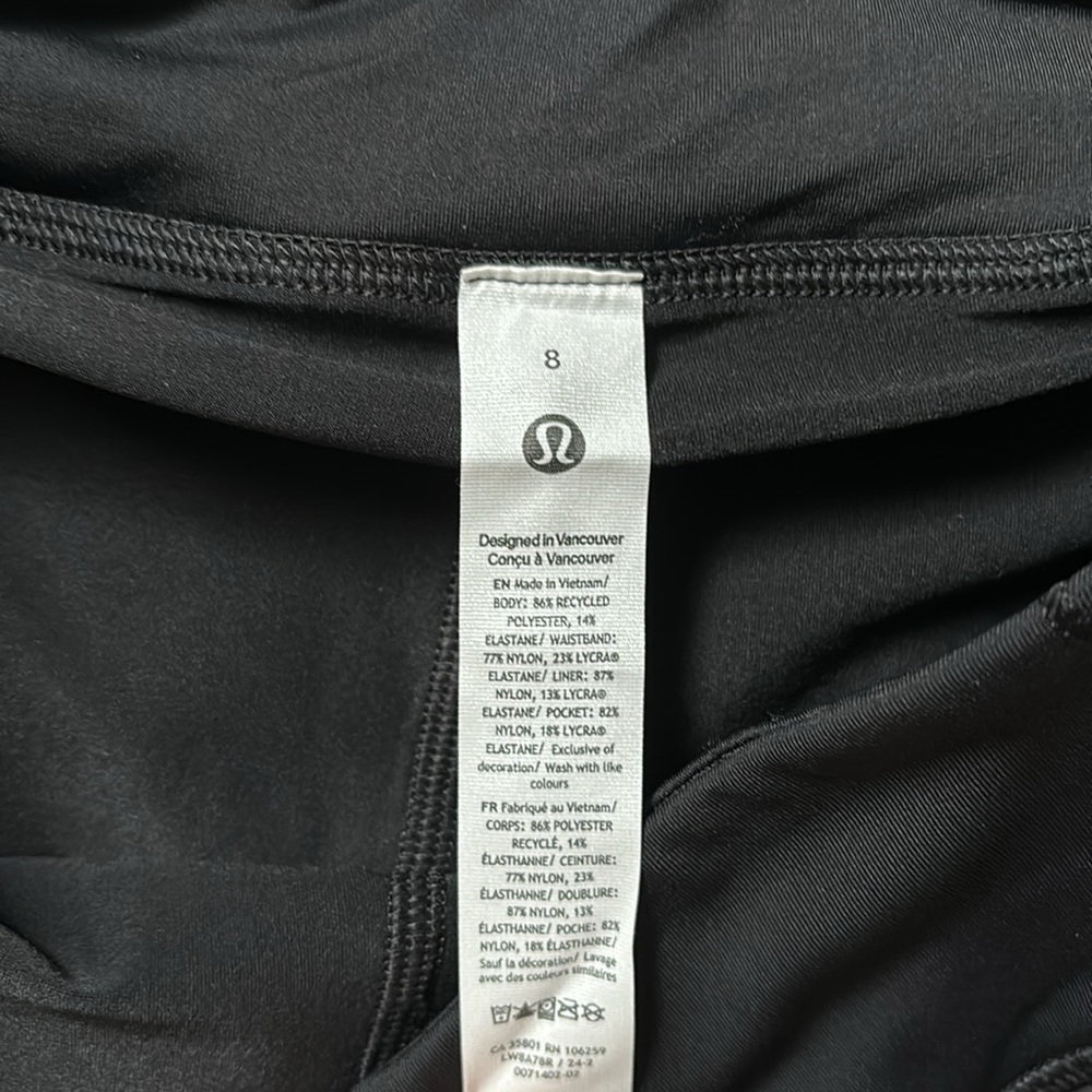 Lululemon PACE RIVAL MR SKIRT *REGULAR LENGTH IN BLACK SZ 8 NWT - Picture 6 of 8